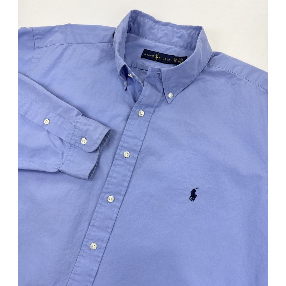 Ralph Lauren Classic Fit Button Down Shirt Blue Long Sleeve Pony Logo 1XB Men's